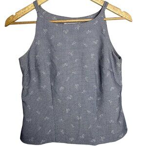 Women's Blue Patterned Tank Top